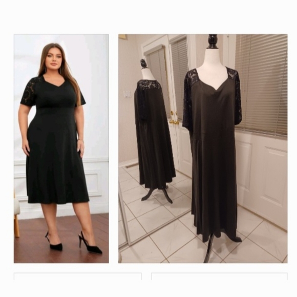 Emery Rose Dresses & Skirts - 2/$70 Sweetheart Neck Contrast Lace Dress - Size 5XL